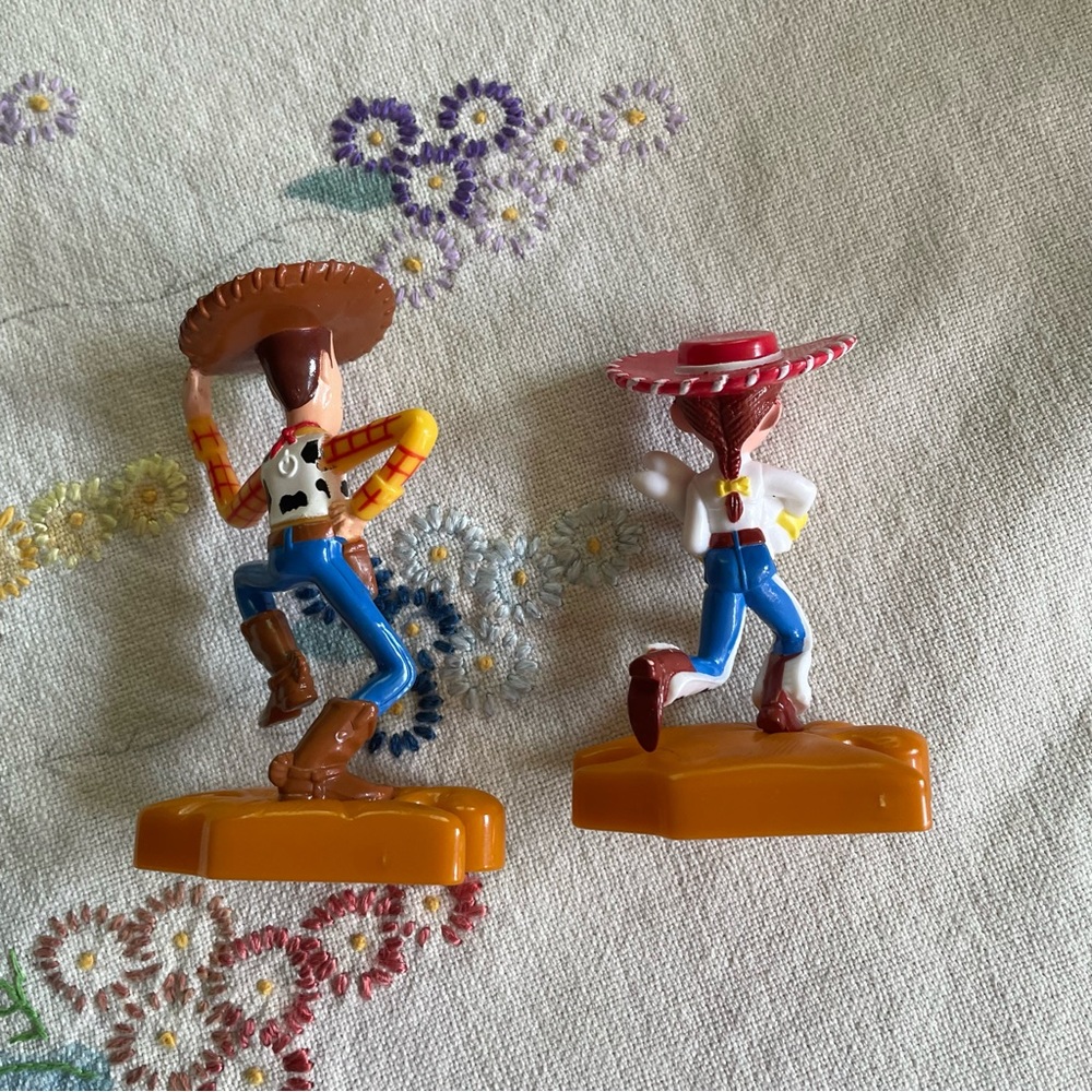 Vintage Disney Toy Story 2 McDonald's Happy Meal Interlocking Woody & Jessie 4" - Picture 6 of 11